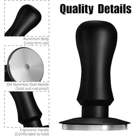 KYONANO 53.3mm Espresso Coffee Tamper, 30lb Spring-Loaded Calibrated Tamper w/ 304 Stainless Steel, Anodized Aluminum Handle Barista Tamper Compatible w/Over 53mm Breville Portafilter (HS-THKFC-533)