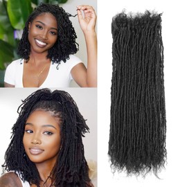8-12 Inch Sister locs Human Hair Handmade Interlock Locs Curly Tips Sister Locs Real Human Hair Microlocs Extensions Permanent Dreadlock Extensions Natural Soft Looking (0.2cm,10 Inch-10 Strands)