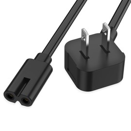 AGVEE 10ft Printer Power Cord for HP Officejet Pro Envy Photosmart Epson, 90 Degree ETL Listed 18AWG 2-Prong AC Power Cable IEC C7 C8 Replacement, Black