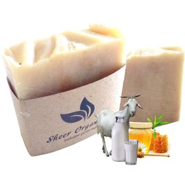 Sheer Organix Luxury Rejuvenative Handmade Herbal Soap, 3.52 oz. / 100g, Honey Goat Milk