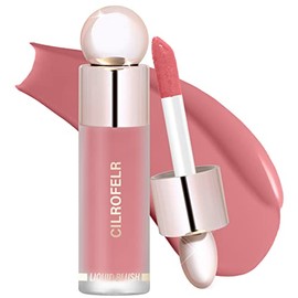 Cilrofelr Rubor Líquido Dewy, Rubor Líquido En Crema Suave Para Las Mejillas, Pigmento Modulable Y Difuminable, Textura Ligera Y Suave, Fórmula De... 