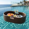 Devoko Floating Pool Tray Large PE Rattan Pool Serving Bar,