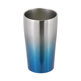 Pearl Metal Vacuum Insulated Tumbler, 14.8 fl oz (420 ml), Thermal, Cold Retention, Condensation, Stainless Steel, Cup, Satin x Blue, Vintage Bar HC-318