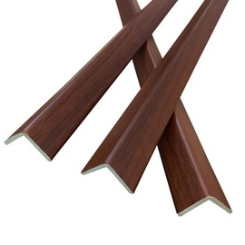 3 PCS 45" Wall Corner Protector Trim Borders for Wall Walnut Wood Grain Wall Edge Strip Crown Molding Trim Door and Window Frames Mirror Trim Backsplash Tile Edge