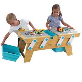 KidKraft Building Bricks Play N Store Activity Table in Natural