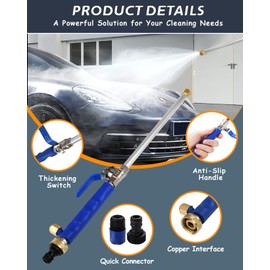 Rerennco Upgraded Jet Nozzle for Garden Hose Power Washer Wand Hydro Jet High Pressure Washer Tools with 2 Different Nozzles and Hose Quick Connectors