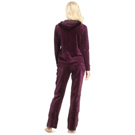 Dolcevida Velour Tracksuit Womens Womens Velour Sweatsuits Velvet Jogging Suit (Wine, XL)