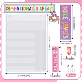 Humyoun Voice Level Classroom Pocket Chart Voice Pocket Chart Classroom Decorations Noise Level Educational Sign School Decorations for Back to School Elementary preschool Teachers Supplies(Pastel)