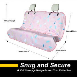 LoyaGour Back Seat Cover for Car Trucks Van SUV Jeep,Waterproof Rear Bench Towel Seat Covers for Dogs and Kids,Automotive Backseat Protector (Pink Marbling)