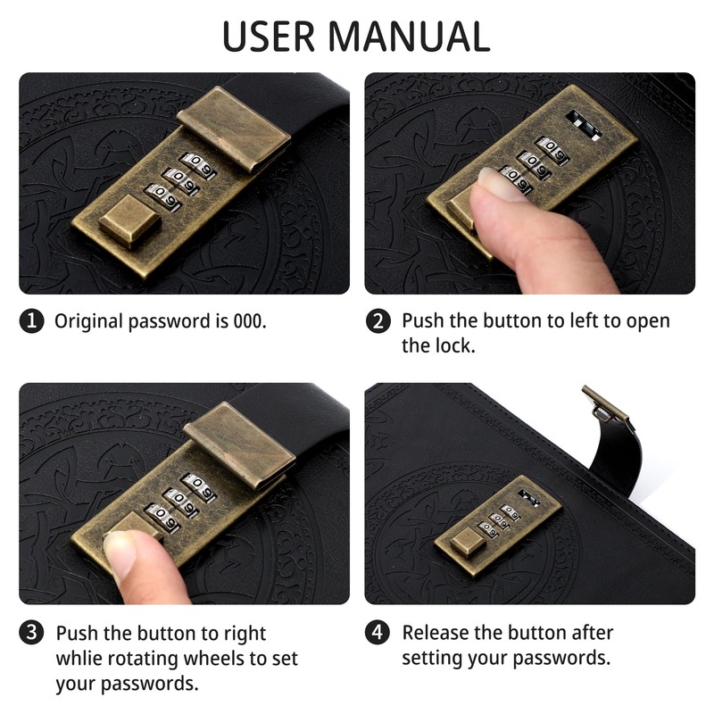 CAGIE Journal with Lock for Men and Women Refillable 290