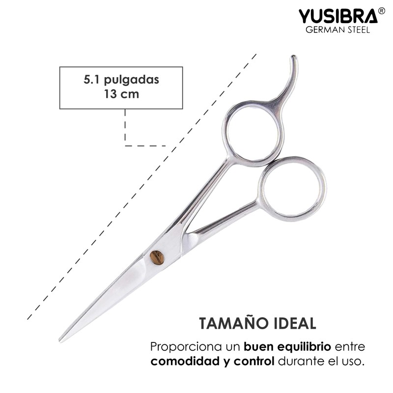 2 Tijeras Profesionales de Acero Inoxidable para Bigote y Barba