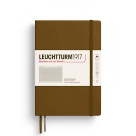 LEUCHTTURM1917 372199 Notebook Medium (A5), Hardcover, 251 Numbered Pages, Spice Brown, Squared