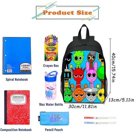 ZPSOSPZ Rhythm Box Cartoon Schoolbag, Rhythm Box Game Themed Backpack, School Bag Travel Rucksacks, Adjustable Backpack, Back to School Gift Rhythm Box Printed Student School Bag