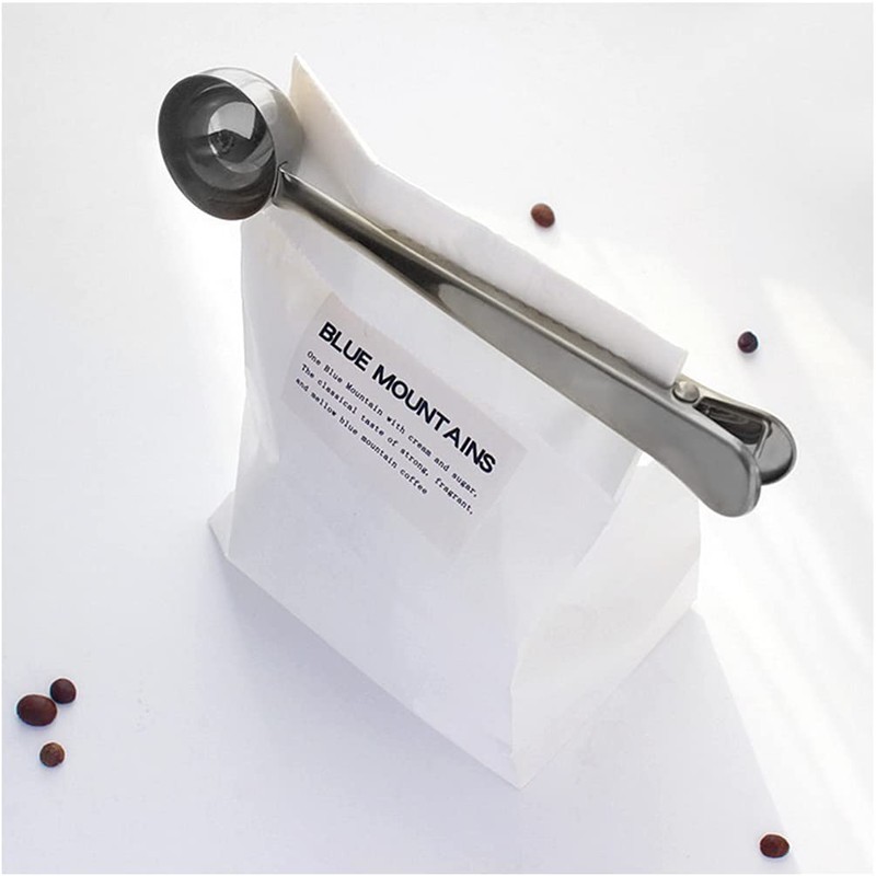 2 Pack 7Inch Coffee Scoop Measuring with Bag Sealing Clip
