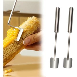 New Long Handle Stainless Steel Corn Stripping Tool - Cob Stripper, Cutter, Peeler for Corn on the Cob - Easy Clean (AA) french fry cutter potato slicer restaurant use veggiecutter Kitchen Gadgets Cutting - Colour: AA