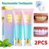 2PC Nicotinamide Dazzling Whitening Toothpaste Nicotinamide Formula,Fresh Breath