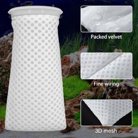 DONGKER Aquarium Filter Socks, Pack of 2/4 Anti-Overflow Honeycomb Filter Socks, 3D Honeycomb Design Filter Bags for Saltwater Aquariums, Use in Freshwater Saltwater Aquariums, Ponds Swamp Pools,