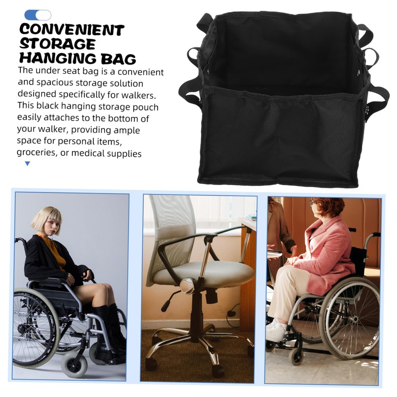 Gatuida Extra Large Detachable Under Seat Storage Bag for Walkers