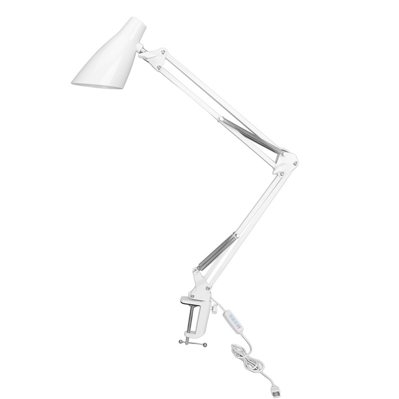 Swing Arm Desk Light with Clamp USB 3 Lighting 10