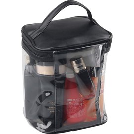 HAOGUAGUA - Bolsa de maquillaje transparente de alta calidad con bolsillo interior, bolsa de cosméticos transparente para viajes o uso diario, bolsa de playa impermeable para protección solar para el