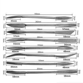 Tyenaza Wood Rasp Riffler File Set, 8Pcs 8 inch Heavy Wood Carving File Kit, Double End Wood Files and Rasps Wood Shaping Tool for Rasp Cuts