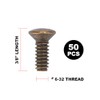 Henne Bery 3/8" Long 6-32 Thread, Oval Head Milled Slot