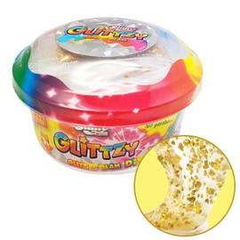 Slimy Glittzy DIY Original Slime Play Clay for Children, the Glitteriest Slime of All Time to Mix Yourself, Elastic Play Clay (Toy from 3 Years), Colour: Gold