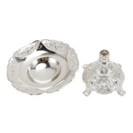 European Style Fruit Tray Metal Zinc Alloy Snack Nut Food Serving Storage Rack Dining Table Decor S Silver