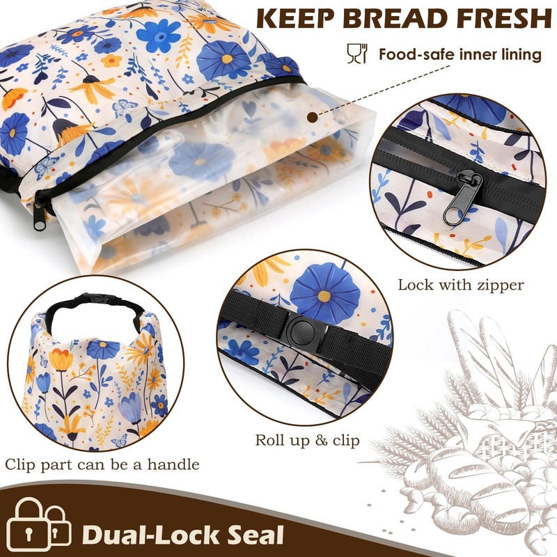 Revahope 2 Pack Reusable Bread Bags for Homemade Bread, 17"×13"
