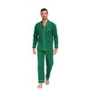 COLORFULLEAF Men's Long Pyjamas 100% Cotton Two-Piece Men's Pyjamas with