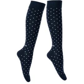FitLegs - Life Compression Socks - 14-17mmHg for Work, Travel, & Pregnancy DVT Prevention - Unisex, Small, Polka Dot