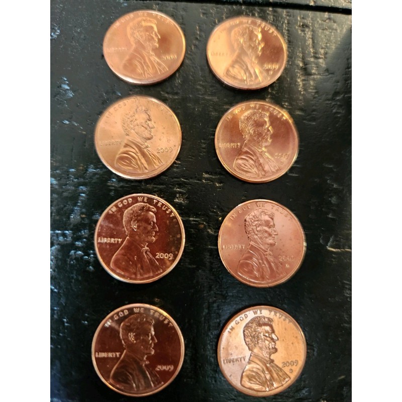 Complete Lincoln Cent Set- 2009-8 coins of P and D