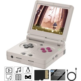 RG35XXSP Flip Retro Handheld Game Console ,3.5 Inch IPS Screen Linux System Built-in 64G TF Card 5532 Games Support 5G WiFi Bluetooth TV Output(Gray-New)