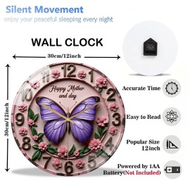 12 Inch Glass Wall Clock Built as a Dependable and Accurate Lifetime Timekeepersheet size: 12 in, color: White
