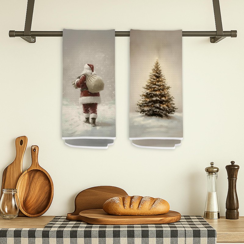 FOPENEM Christmas Hand Towels 2 Pack 16x24 Inches – Elegant