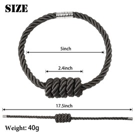 BEL AVENIR Magnetic Curtain Tiebacks, Decorative Drapery Holdbacks Modern Woven Tie-Backs with Exquisite Knot (Charcoal, 4 Pack)