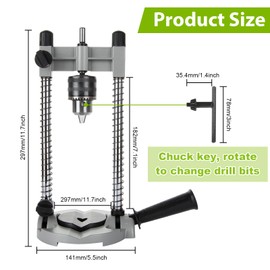 CertBuy Portable Drill Press for Hand Drill, Adjustable Multi-Angle For 1.5-13mm Drill Holder Guide