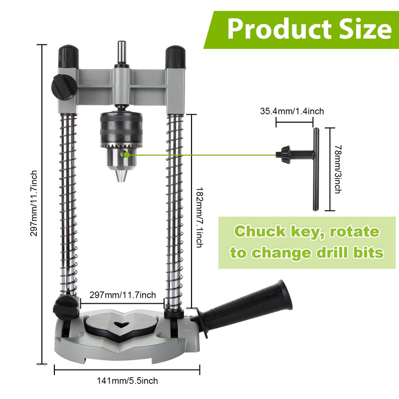 CertBuy Portable Drill Press for Hand Drill, Adjustable Multi-Angle For
