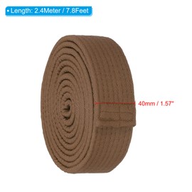 PATIKIL Taekwondo Colour Ranking Belt 1.5 Inches x 7.8 Ft 2.4 m Polyester Martial Arts Judo Karate Belt for Teaching Practice Brown
