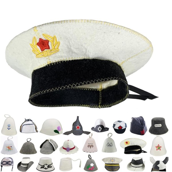 GMMH Sauna Hat Wool Felt (1550 Sailor) Felt Sauna Cap