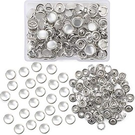 Kit de cierres de perlas de 10 mm, anillo de ropa para camisas occidentales, prendas de vestir (blanco)