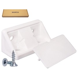 SKIR'CO (20 Pack) White Shelf Brackets 44x20x20mm 90 Degree Furniture Corner Brace, Plastic Right Angle Joint, Screws Included (20, White)
