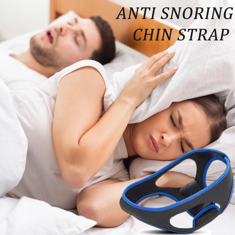 Chin Strap for Sleeping, Anti Snoring Chin Strap with Adjustable