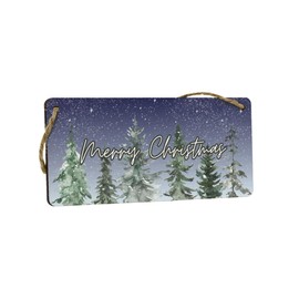 Full Colour Plywood Hanging Sign - Merry Christmas Wooden Sign for Home Decor, Holiday Decoration, Festive Christmas Sign