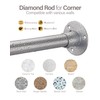 Crkmire Corner Shower Curtain Rod, Diamond Shaped [Both Sides: 22"