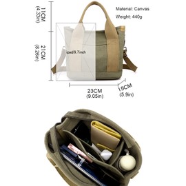 zhongningyifeng Handtasche für Damen, kleine Multi-Pockets, Segeltuch, Mini-Tragetasche, Schultertaschen mit Reißverschluss, Reisen, Arbeit, täglichen Gebrauch, armee-grün,