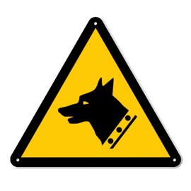 Guard Dog In Use Warning Sign - 8 Inch Triangle PVC Sign - Premium PVC Sign For Workplace Warehouse Jobsite OSHA Regulation - Weather Proof Fade Resistant - Made In USA - PVC0275