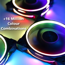 Akasa SOHO AR14, 140mm 4-Pin PWM ARGB PC Cooling Fan, Low-noise Computer Case Fan, 5V Motherboard Compatible, Heatsink and Radiator, Black, AK-FN119