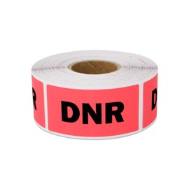 600 Labels - DNR Stickers / DNR Labels, Do Not Resuscitate Labels for for Pet Veterinary Medication Labels Medical Containers Pharmacies Hospitals (2 x 1 Inch Red)