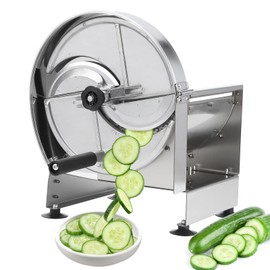 Commercial Vegetable Slicer Manual Potato Tomato Slicing Machine Onion Slicer Stainless Steel Vegetable Cutter Fruit Slicer for Potato Lemon Tomato Onion, 0.2-10mm Thickness Adjustable
